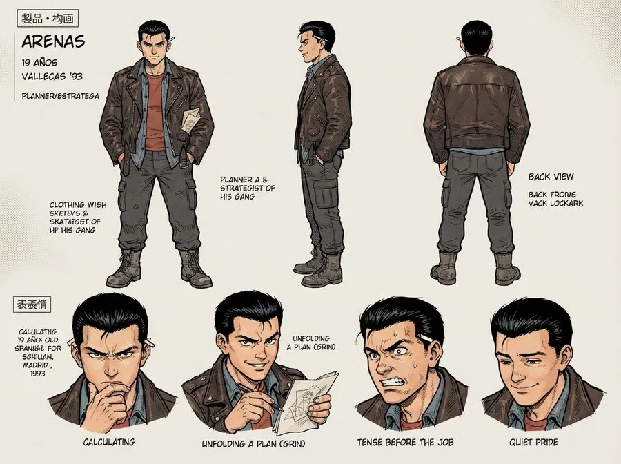 Hoja de diseño del personaje Arenas