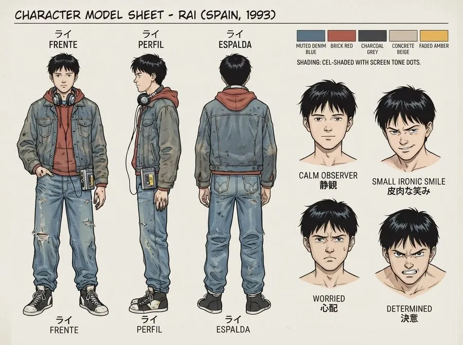Hoja de diseño del personaje Rai